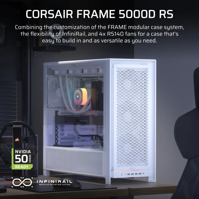 Corsair 5000D RS Mid-Tower Case | 4x RS 140mm PWM Fans | 2x 2.5" Bays | 1x 3.5" Bay - New - Image 7