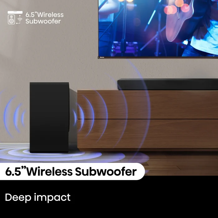 Hisense AX5100Q | 5.1 Channel | Dolby Atmos & DTS:X | 580W RMS | Active Subwoofer - New - Image 8