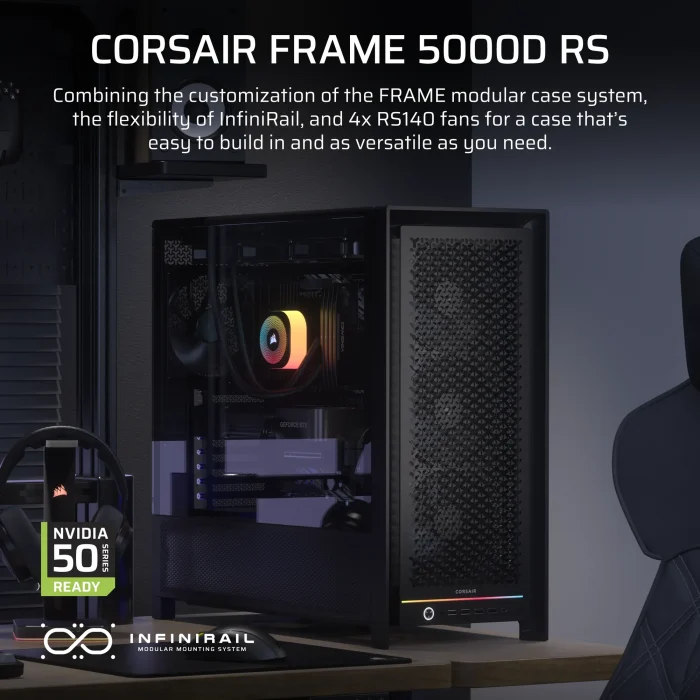Corsair 5000D RS Mid-Tower Case | 4x RS 140mm PWM Fans | 2x 2.5" Bays | 1x 3.5" Bay - New - Image 7