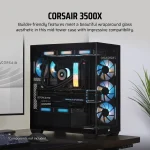 3500X Tempered Glass Black Mid-Tower PC Case; 2x 3.5'' |  2x 2.5'' Drive Bays; Up to 360mm Radiator compatible - Image 6