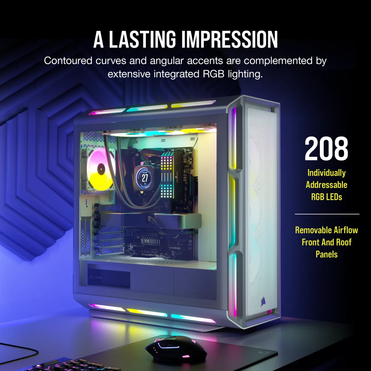 95786078_0107023918 Corsair iCUE 5000T RGB | Midi Tower | ATX/EATX/mATX | 4x 120mm RGB Fans Included – New