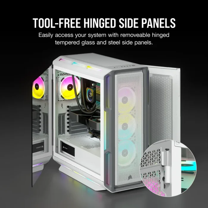 Corsair iCUE 5000T RGB | Midi Tower | ATX/EATX/mATX | 4x 120mm RGB Fans Included - New - Image 7