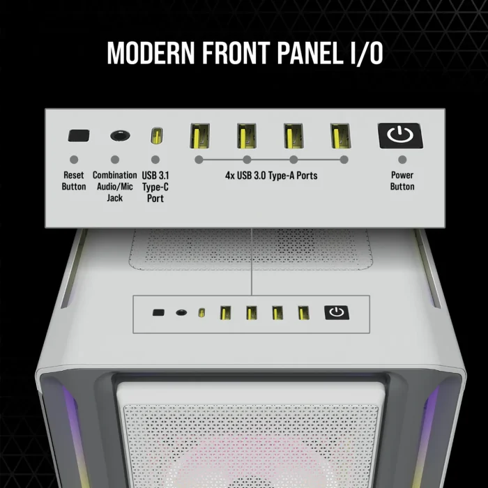 Corsair iCUE 5000T RGB | Midi Tower | ATX/EATX/mATX | 4x 120mm RGB Fans Included - New - Image 11