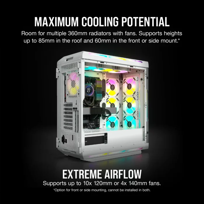 Corsair iCUE 5000T RGB | Midi Tower | ATX/EATX/mATX | 4x 120mm RGB Fans Included - New - Image 12