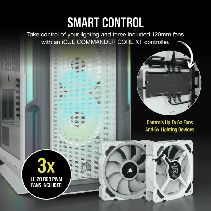 Corsair iCUE 5000T RGB | Midi Tower | ATX/EATX/mATX | 4x 120mm RGB Fans Included - New - Image 15