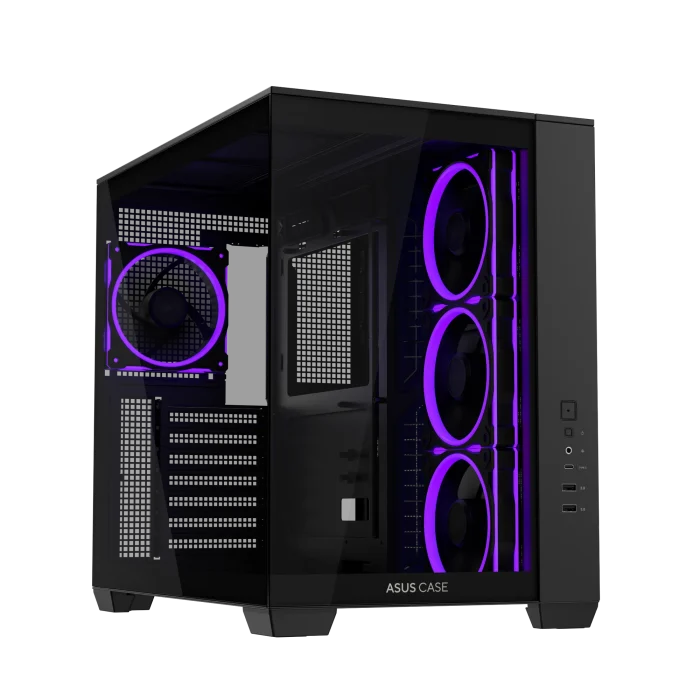 ASUS A32 Plus TG ARGB | Mid-Tower ATX | Tempered Glass | ARGB Fans | 2x HDD + 3x SSD Bays - New - Image 9