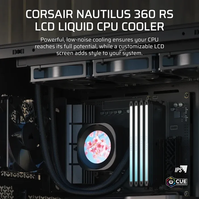 Corsair Nautilus 360 RS | 360mm AIO Liquid Cooler | 2.1" IPS LCD Screen | RS120 Fans | LGA1851/AM5 Compatible - New - Image 3