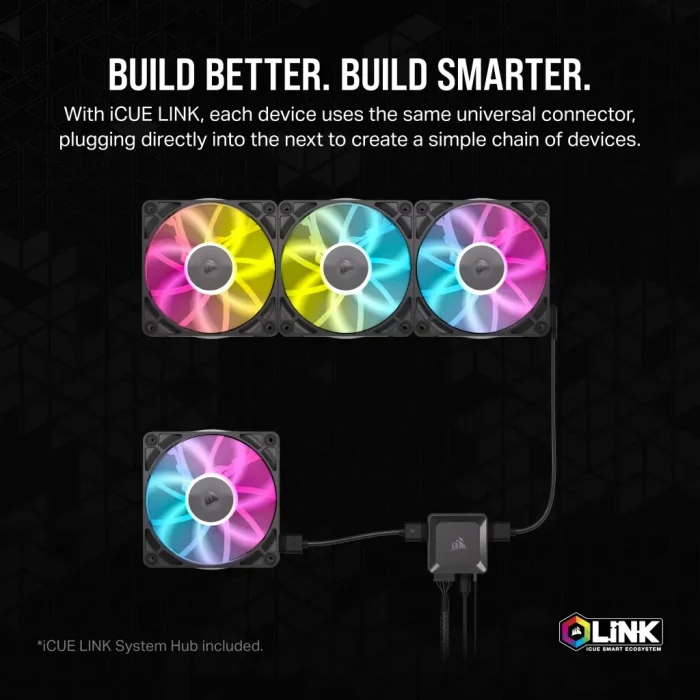 Corsair iCUE LINK RX120 RGB | 120mm Fan | White Triple Pack | PWM Control | RGB Lighting - New - Image 9