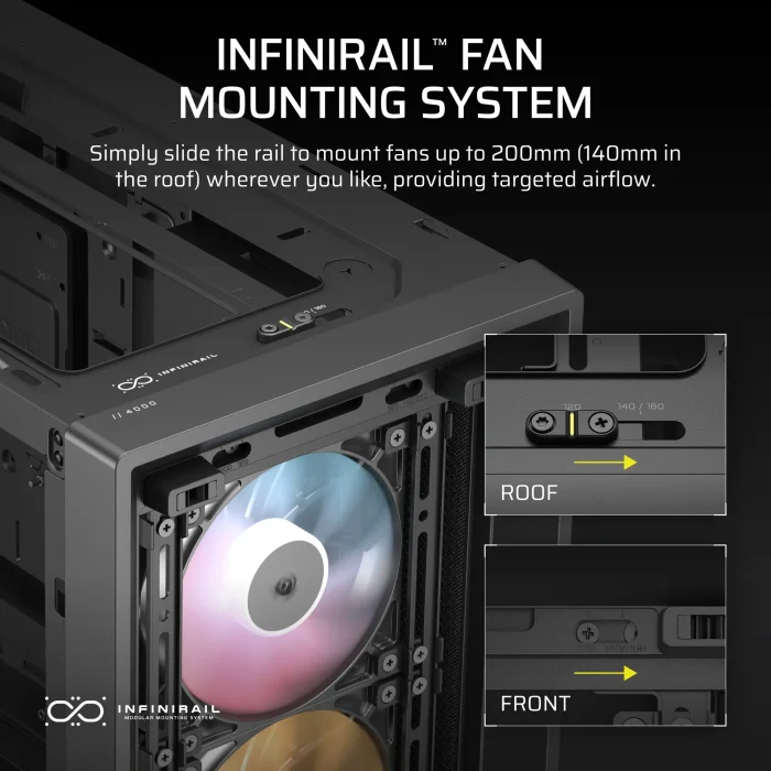 Corsair 4000D RS | ARGB Mid-Tower Case | 3x ARGB PWM Fans | Up to 360mm Radiator - New - Image 7