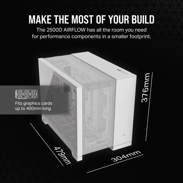 Corsair 2500D Airflow | Mid-Tower Dual Chamber | Up to 360mm Radiator | 2x 3.5'' + 2x 2.5'' Drive Bays - New - Image 16