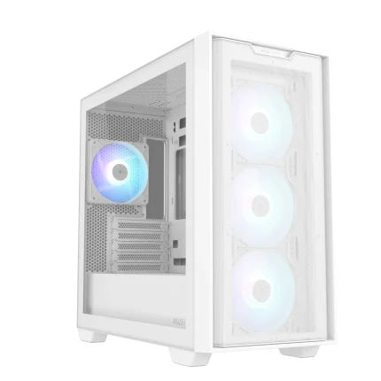 ASUS A21 Plus ARGB | Micro-ATX / Mini-ITX | White | 4x ARGB Fans | Top 360mm Radiator Support – New