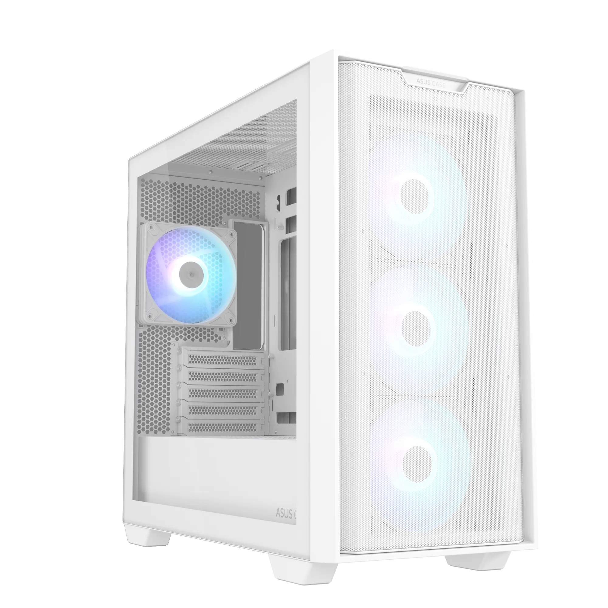 ae410b0cac5677a20af9fbc55a1bf2e602bf00c1-1 ASUS A21 Plus ARGB | Micro-ATX / Mini-ITX | White | 4x ARGB Fans | Top 360mm Radiator Support – New
