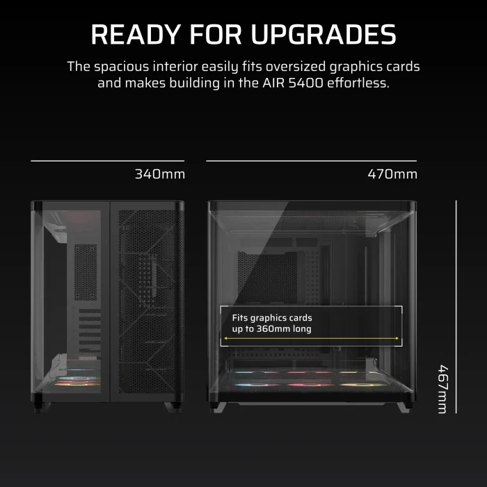 Corsair AIR 5400 RS-R ARGB | Mid-Tower ATX Case | Triple Chamber | 3x ARGB Fans Included - New - Image 8