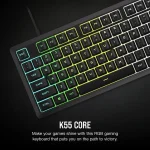 Corsair K55 Core | Zoned RGB Backlit | Rubberdome Keys | Full-Size Gaming Keyboard - New - Image 10