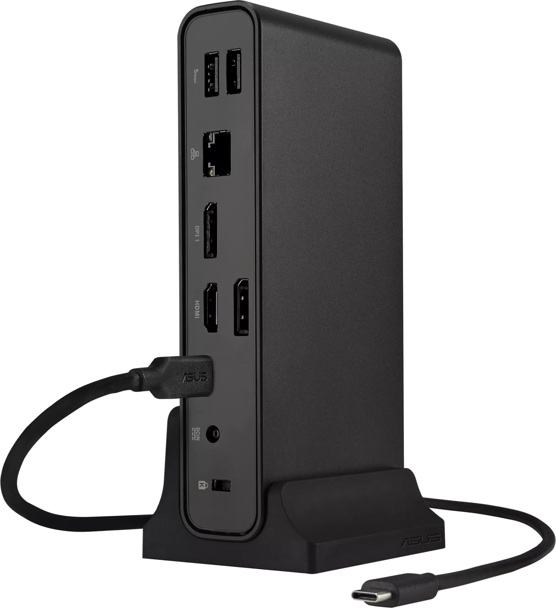 asus-dc301-0 ASUS DC301 USB-C Dock | RJ45 Gigabit Ethernet | Dual Display HDMI + DP | 4x USB Ports | 150W Power – New