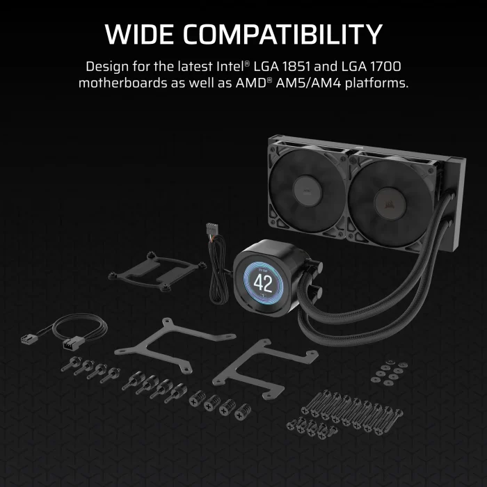 Corsair Nautilus 240 RS LCD | 240mm AIO Liquid Cooler | 2.1" IPS LCD Screen | Dual RS120 Fans - New - Image 10