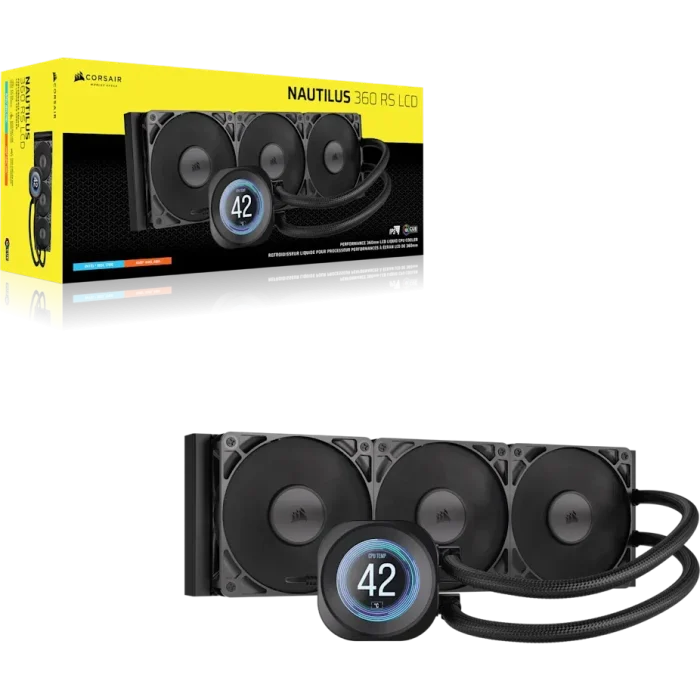 Corsair Nautilus 360 RS | 360mm AIO Liquid Cooler | 2.1" IPS LCD Screen | RS120 Fans | LGA1851/AM5 Compatible - New - Image 5