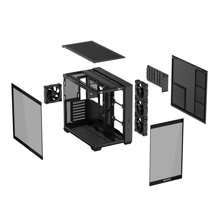 ASUS A32 Plus TG ARGB | Mid-Tower ATX | Tempered Glass | ARGB Fans | 2x HDD + 3x SSD Bays - New - Image 10