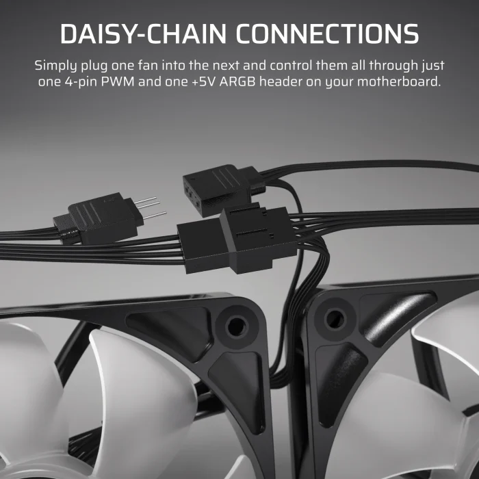 Corsair RS120 ARGB | 120mm PWM Fans | Triple Pack | White - New - Image 8