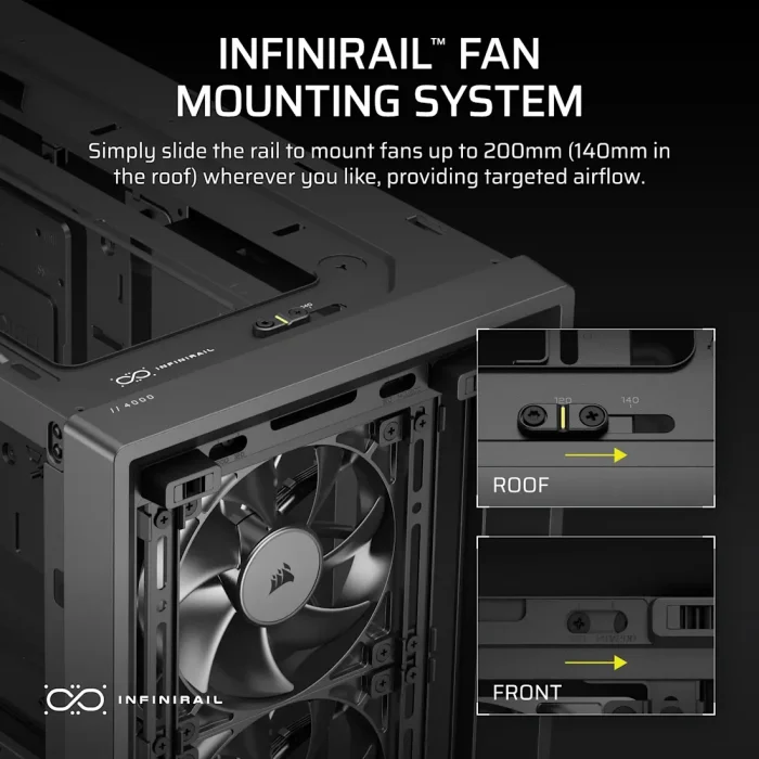 Corsair 4000D RS Wood | Mid-Tower ATX Case | High Airflow | 4x RS Fans | Black & Walnut - New - Image 7
