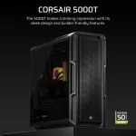 Corsair 5000T Mid-Tower | ATX/EATX/mATX/Mini-ITX | Tempered Glass Side Panel | USB & Audio Front I/O – New