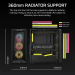 Corsair 3200D RS ARGB | Mid-Tower PC Case | 3x RS120 ARGB Fans | Tempered Glass - New - Image 14