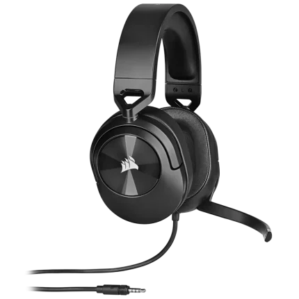 Corsair HS55 Stereo Carbon Headset | 50mm Audio Drivers | Omnidirectional Mic | On-Ear Controls – New