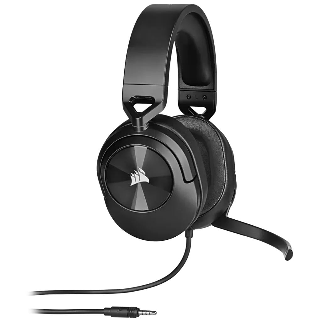 ca-9011260-ap-01_y2a5 Corsair HS55 Stereo Carbon Headset | 50mm Audio Drivers | Omnidirectional Mic | On-Ear Controls – New