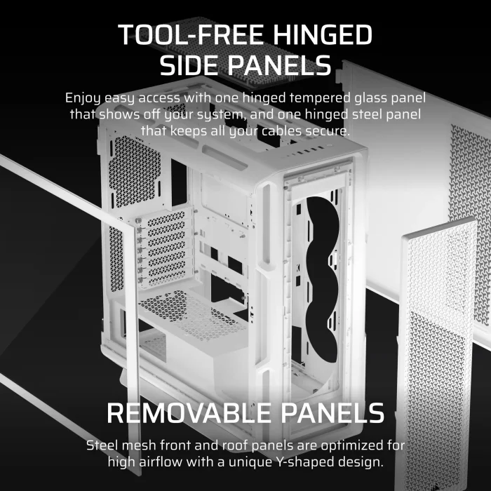 Corsair 5000T Mid-Tower | ATX/EATX/mATX/Mini-ITX | Tempered Glass | White - New - Image 6