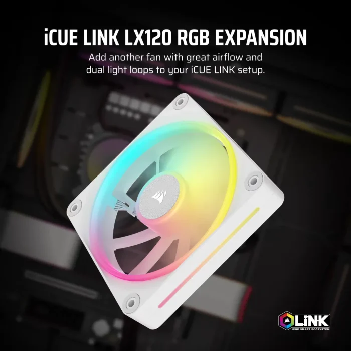 Corsair iCUE LINK LX120 RGB | 120mm PWM Fan | Dual Light Loops | iCUE LINK Compatible - New - Image 9