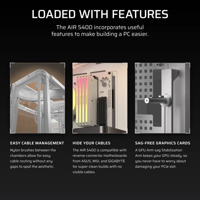 Corsair AIR 5400 LX-R RGB | iCUE LINK Triple Chamber | Mid-Tower PC Case | 3x Fans Included - New - Image 10