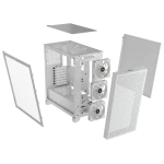 3000D RGB AIRFLOW White Mid-Tower PC Case; 2x 3.5'' |  2x 2.5'' Drive Bays; Up to 360mm Radiator compatible; 3x 120mm fan incl - Image 22