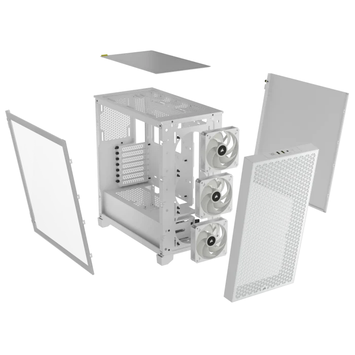 3000D RGB AIRFLOW White Mid-Tower PC Case; 2x 3.5'' |  2x 2.5'' Drive Bays; Up to 360mm Radiator compatible; 3x 120mm fan incl - Image 22