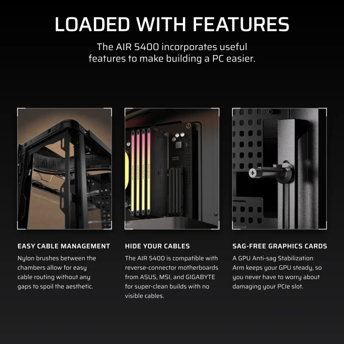 Corsair AIR 5400 RS-R ARGB | Mid-Tower ATX Case | Triple Chamber | 3x ARGB Fans Included - New - Image 11