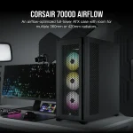 Corsair 7000D Airflow | Full Tower ATX | Tempered Glass | 3x 140mm Fans Included | 480mm Radiator Support – New