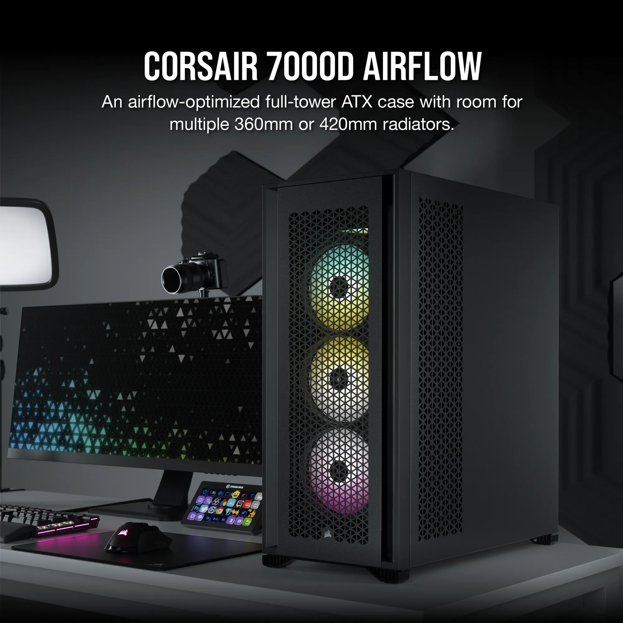 eef2c85efdb10f12d13f2f6ea7bbee8a Corsair 7000D Airflow | Full Tower ATX | Tempered Glass | 3x 140mm Fans Included | 480mm Radiator Support – New