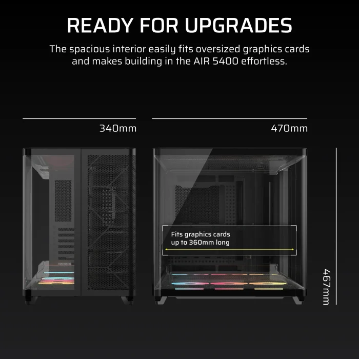 Corsair AIR 5400 LX-R RGB | iCUE LINK Triple Chamber | Mid-Tower PC Case | 3x RGB Fans Included - New - Image 12