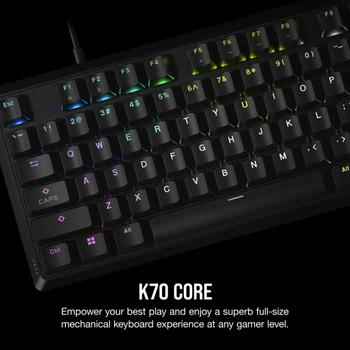 Corsair K70 CORE RGB | Mechanical Gaming Keyboard | Red Linear Switches | Full-Size Layout - New - Image 12