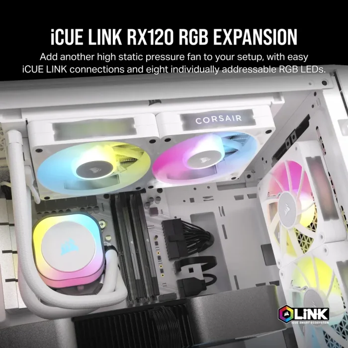Corsair iCUE LINK RX120 RGB | 120mm Fan | White | Single Pack - New - Image 17