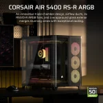 Corsair AIR 5400 RS-R ARGB | Mid-Tower ATX Case | Triple Chamber | 3x ARGB Fans Included - New - Image 12