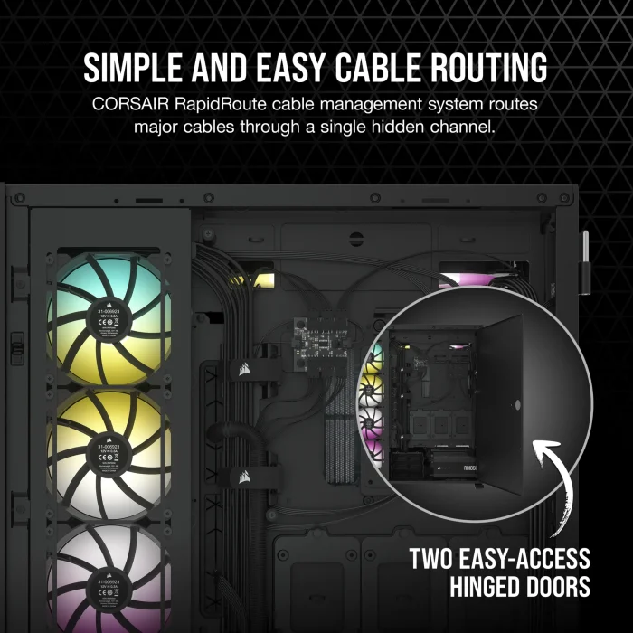 Corsair 7000D Airflow | Full Tower ATX | Tempered Glass | 3x 140mm Fans Included | 480mm Radiator Support - New - Image 21
