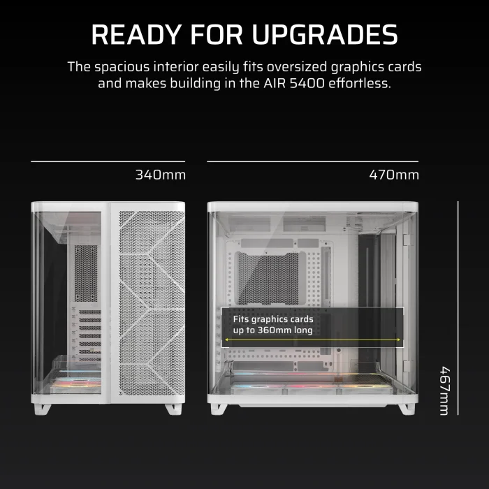 Corsair AIR 5400 RS-R ARGB | Mid-Tower ATX | Triple Chamber | 3x ARGB Fans | Tempered Glass - New - Image 12