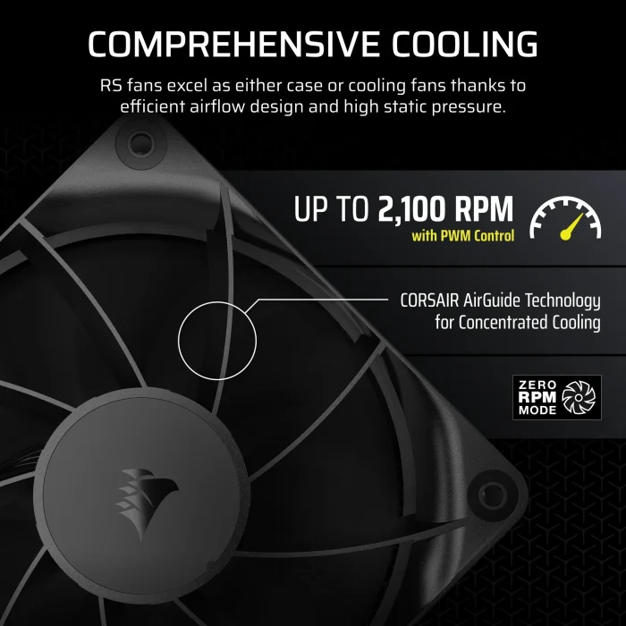 Corsair RS120 | 120mm PWM Fan | Fluid Dynamic Bearing | RGB Ready - New - Image 10